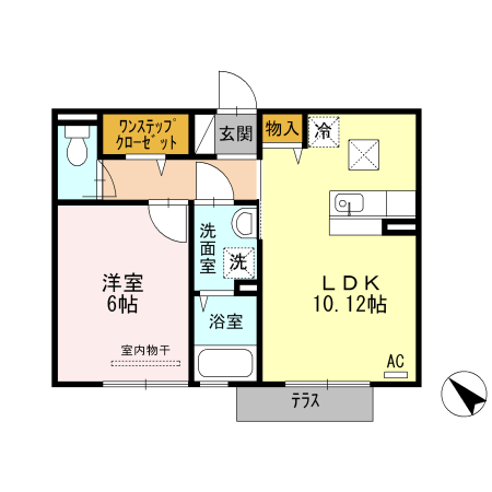 徳島市川内町のアパートの間取り