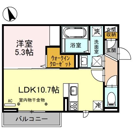 富山市花園町のアパートの間取り