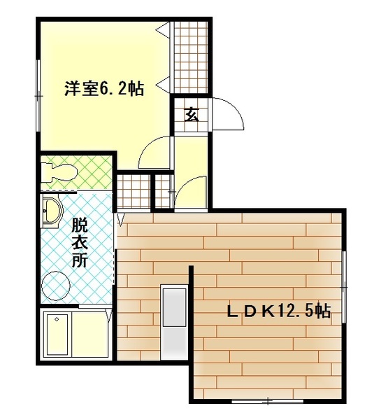 旭川市春光七条のアパートの間取り