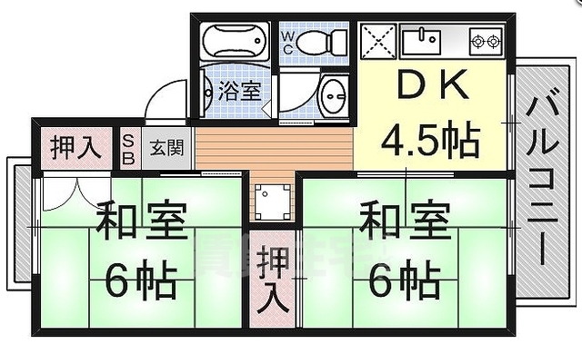 大津市一里山のアパートの間取り