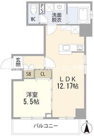 新宿区西新宿のマンションの間取り