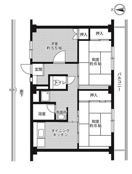 姫路市城東町毘沙門のマンションの間取り