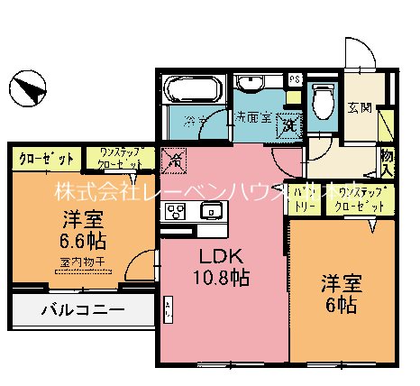 北本市東間のアパートの間取り