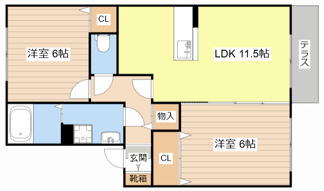 彦根市野口町のアパートの間取り