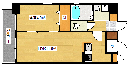 広島市南区松川町のマンションの間取り