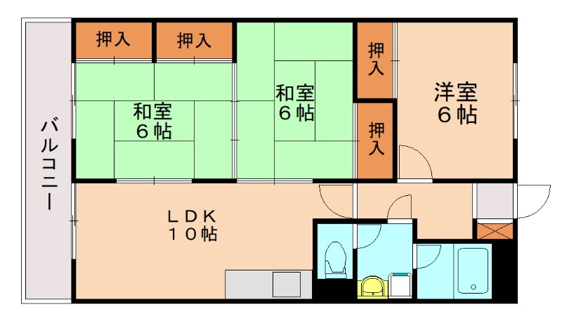 福岡市東区土井のマンションの間取り