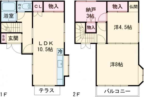 中町貸家の間取り写真