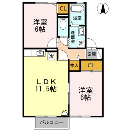 ＪＲ山陽本線 高島駅 徒歩5分 2階建 築31年の間取り写真