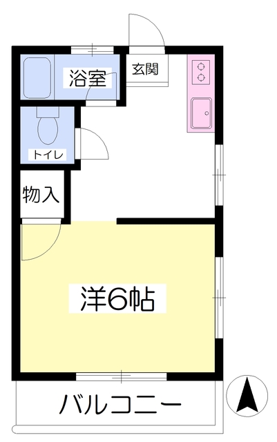 松山市北久米町のアパートの間取り