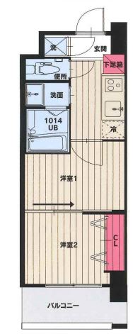 福岡市東区箱崎ふ頭のマンションの間取り