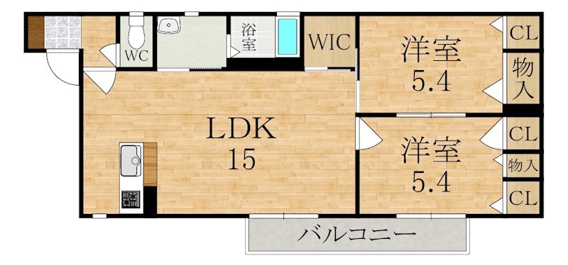 橿原市小槻町のアパートの間取り