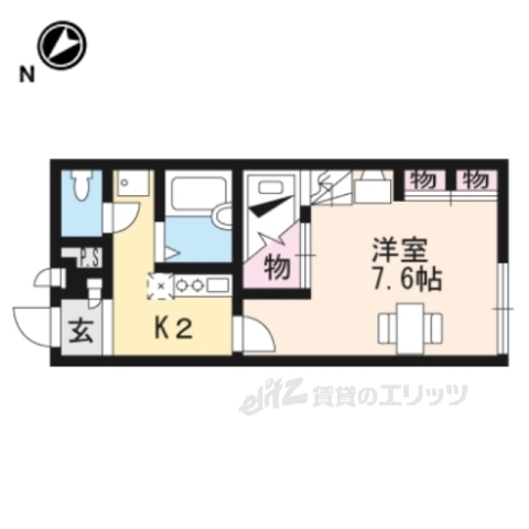 木津川市州見台のアパートの間取り