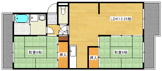 広島市西区井口台のマンションの間取り