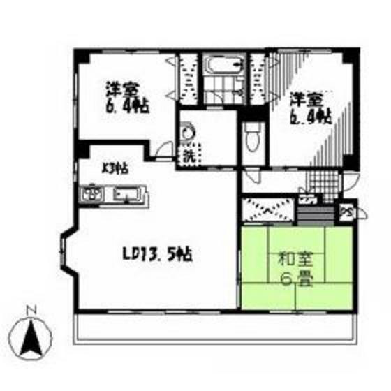 広島市東区戸坂千足のマンションの間取り