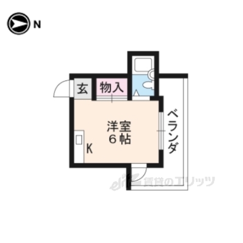 京都市左京区岩倉中大鷺町のマンションの間取り