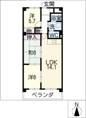 マンション平安の間取り