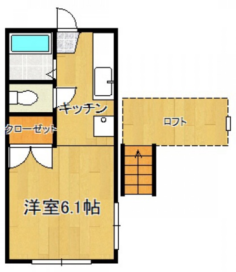 【広島市南区宇品海岸のアパートの間取り】