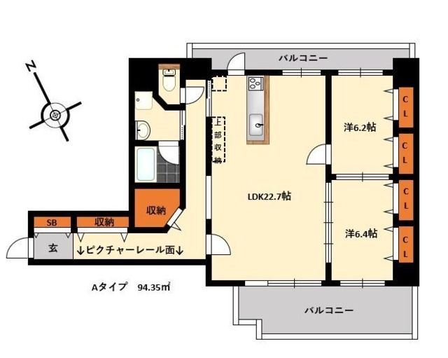 【フォンターナガーデン博多駅前の間取り】