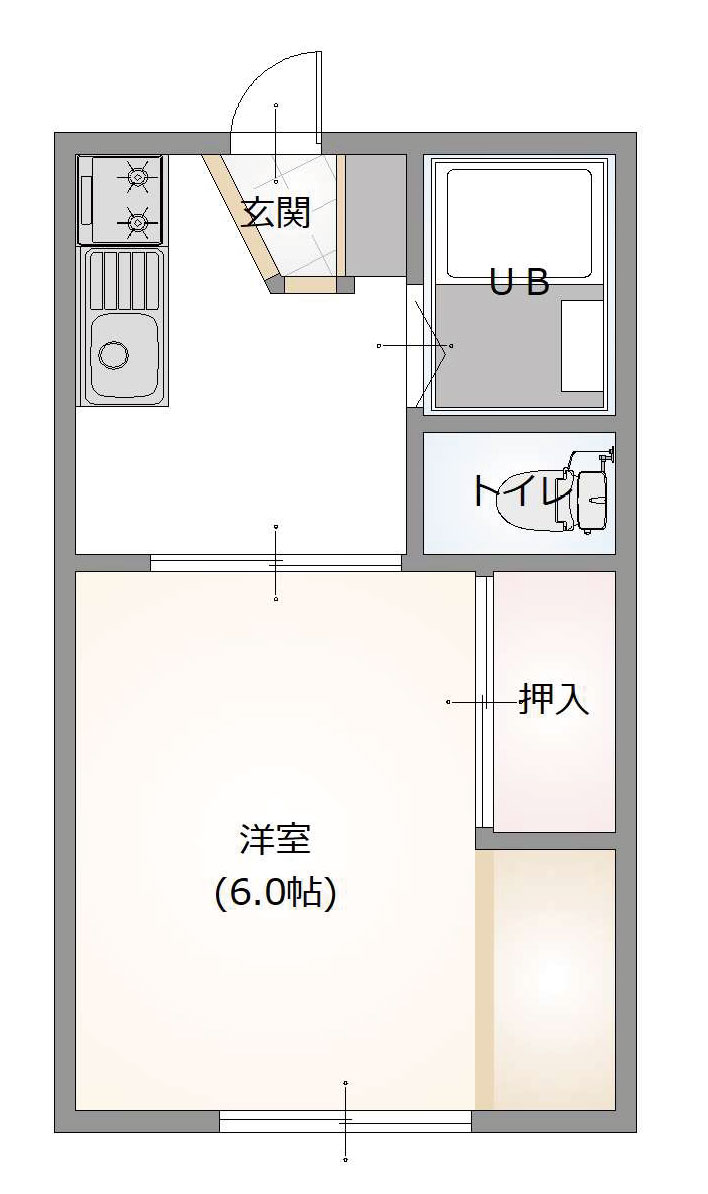 【コーポアカイケの間取り】