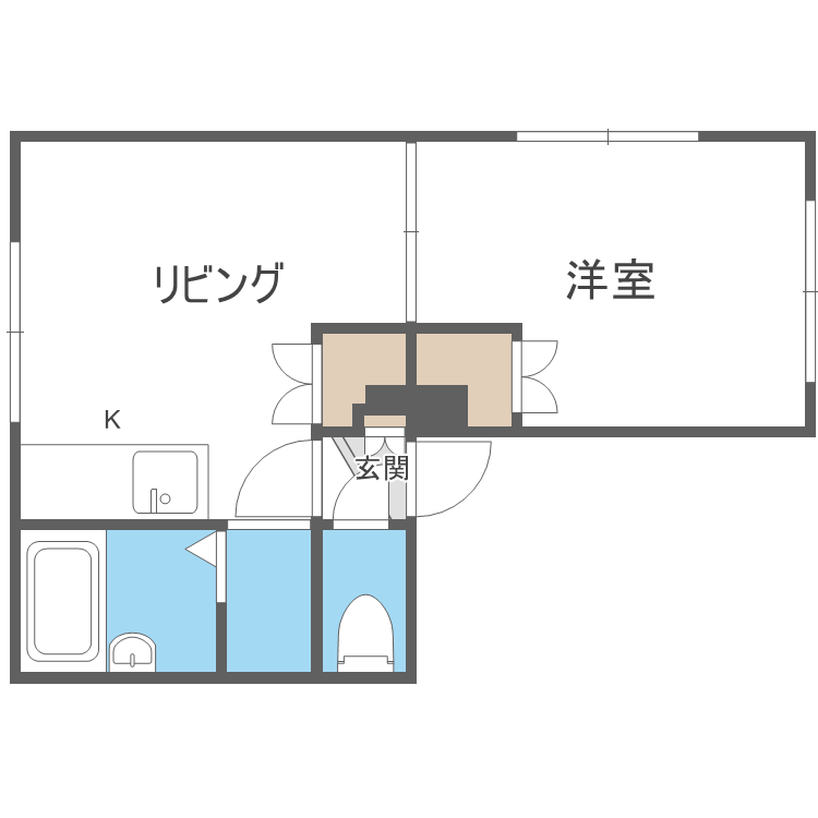 札幌市東区北四十二条東のアパートの間取り