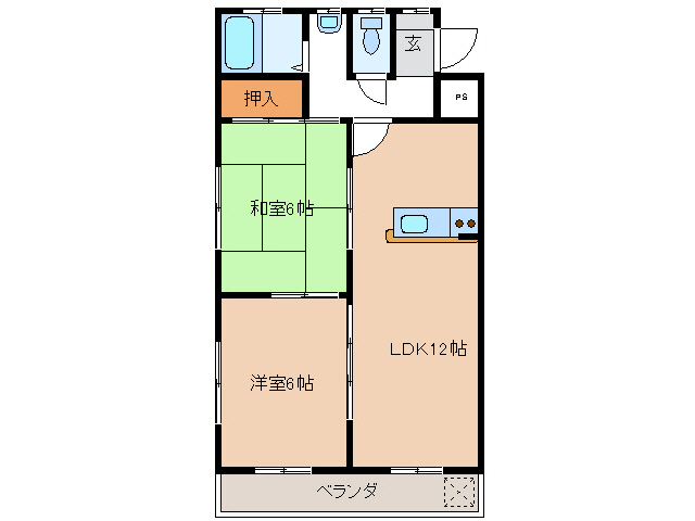 岐阜市長良杉乃町のマンションの間取り