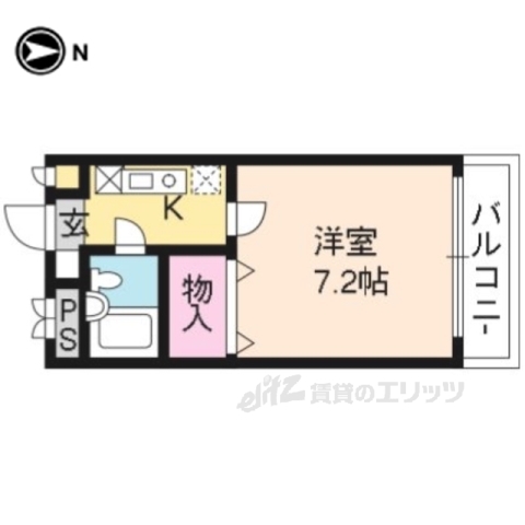 京都市右京区西院西今田町のマンションの間取り