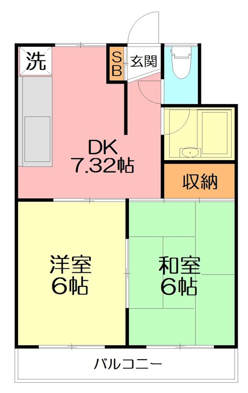 【藤沢市片瀬のマンションの間取り】