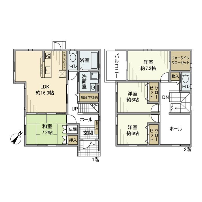 松が丘戸建の間取り