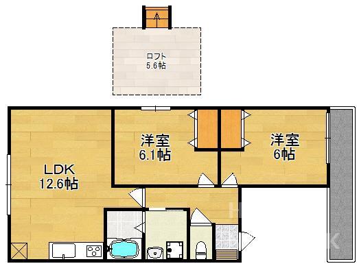 京都グランデII番館の間取り