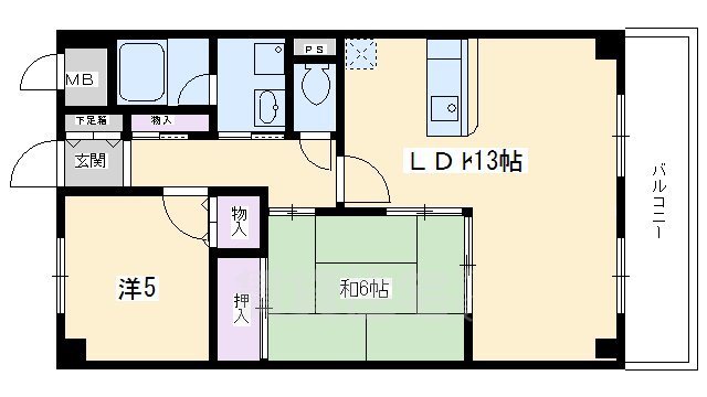 【京都市南区上鳥羽勧進橋町のマンションの間取り】