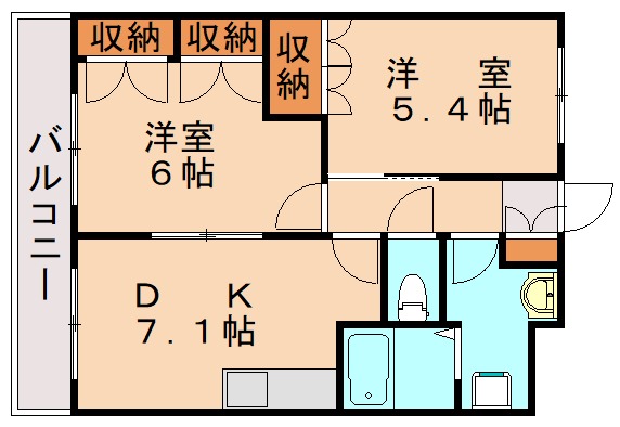 遠賀郡水巻町吉田西のアパートの間取り