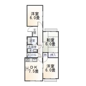 豊川市御油町のマンションの間取り