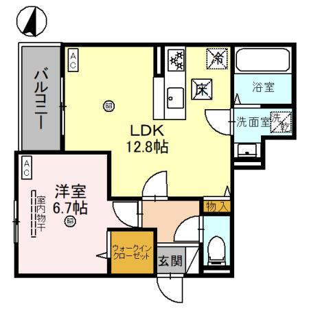 神戸市中央区上筒井通のアパートの間取り