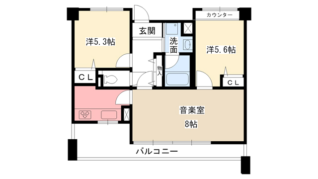 白鷹苦楽園マンションの間取り