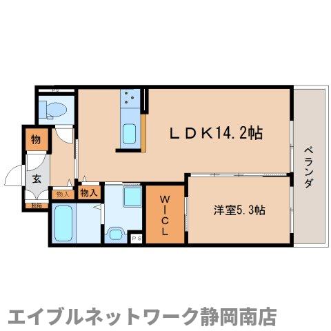 静岡市駿河区見瀬のマンションの間取り