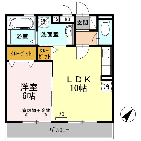 静岡市駿河区下島のアパートの間取り