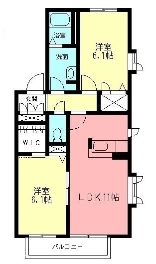 小田原市風祭のアパートの間取り