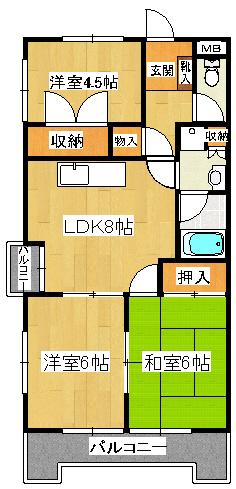 パレドール和弘No2の間取り