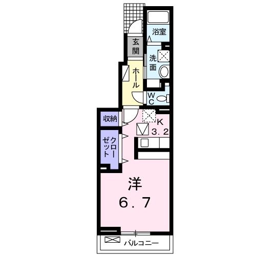 天理市別所町のアパートの間取り