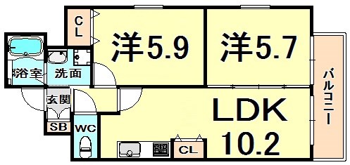 パークフラッツ尼崎の間取り