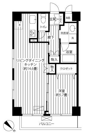 板橋区大山東町のマンションの間取り