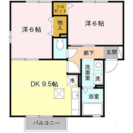 舞鶴市字引土のアパートの間取り