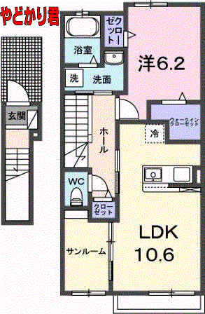 伊勢市上地町のアパートの間取り