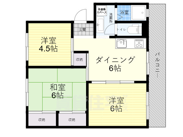 新北野第一コーポC棟の間取り