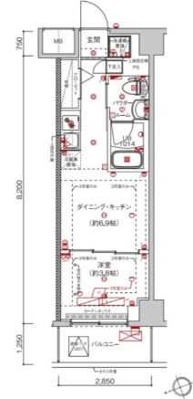 足立区千住河原町のマンションの間取り