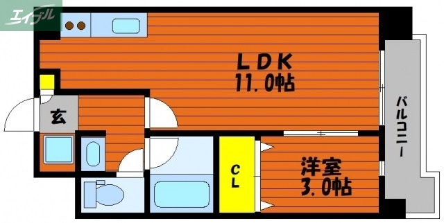 フォンティーヌ弓之町の間取り