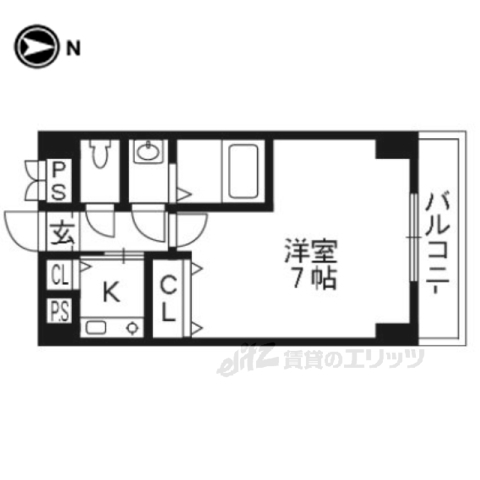 京田辺市田辺中央のマンションの間取り