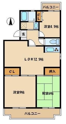 東村山市青葉町のマンションの間取り