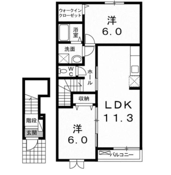 比企郡嵐山町大字川島のアパートの間取り