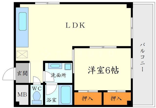 箕面市船場東のマンションの間取り